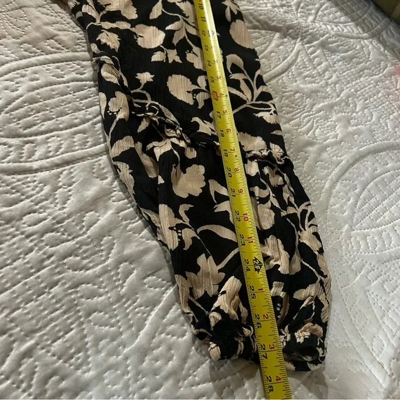 Knox Rose Balloon Sleeve Tassel Top Black and Cream Floral Flowy Swingy Sz XXL - Picture 10 of 10